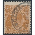AUSTRALIA - 1932 5d brown KGV, CofA wmk, ‘missing frame [state I]’ [3R60], used – ACSC # 127C(3)r