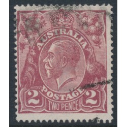 AUSTRALIA - 1924 2d brown KGV, single watermark, ‘crack over Emu’s head’ [12L21], used – ACSC # 97A(12)e