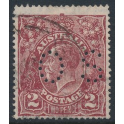 AUSTRALIA - 1927 2d pale red-brown KGV, SM watermark, p.14¼:14, perf. OS, used – ACSC # 98Aba