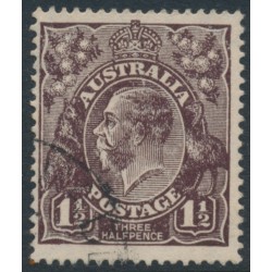 AUSTRALIA - 1919 1½d black-brown KGV, inverted LMWM, used – ACSC # 84Aa