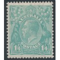 AUSTRALIA - 1932 1/4 greenish blue KGV Head, CofA watermark, MH – ACSC # 131A