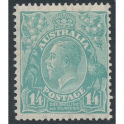 AUSTRALIA - 1932 1/4 greenish blue KGV Head, CofA watermark, MH – ACSC # 131A