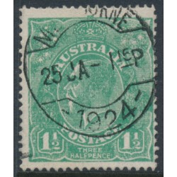 AUSTRALIA - 1923 1½d blue-green KGV, very coarse mesh paper, used – ACSC # 88Ca