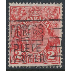 AUSTRALIA - 1931 2d golden scarlet KGV, CofA watermark, thin paper, used – ACSC # 103Aaa