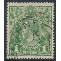 AUSTRALIA - 1924 1d green KGV, no watermark, ‘dry ink’, used – ACSC # 79c