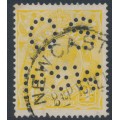 AUSTRALIA - 1916 4d pale lemon-yellow KGV, perf. OS NSW, used – ACSC # 110Cb