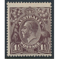 AUSTRALIA - 1918 1½d black-brown KGV, inverted single watermark, MH – ACSC # 83Aa