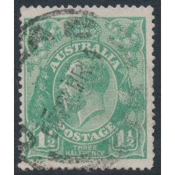 AUSTRALIA - 1923 1½d blue-green KGV, single watermark, ‘dry ink’, used – ACSC # 88Cca