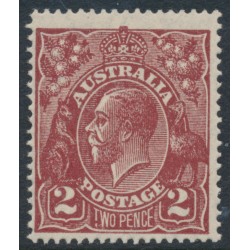AUSTRALIA - 1927 2d red-brown KGV, SM watermark, p.14¼:14, MNH – ACSC # 98A