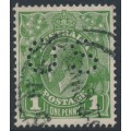 AUSTRALIA - 1933 1d green KGV Head, CofA watermark, perf. OS, used – ACSC # 82C