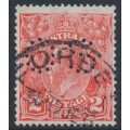 AUSTRALIA - 1933 2d red KGV Head, CofA watermark, perf. OS, used – ACSC # 103B