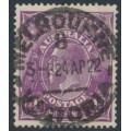 AUSTRALIA - 1921 4d violet KGV Head, ‘flaw in left wattles’, used – ACSC # 111A(2)vf