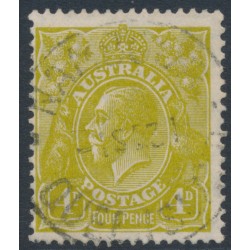 AUSTRALIA - 1929 4d olive KGV, SM watermark, perf. 13½:12½, used – ACSC # 116A