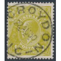 AUSTRALIA - 1929 4d olive KGV Head, SM watermark, perf. 13½:12½, used – ACSC # 116A