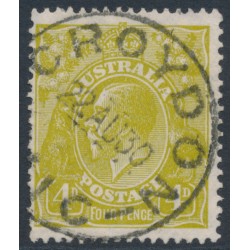 AUSTRALIA - 1929 4d olive KGV, SM watermark, perf. 13½:12½, used – ACSC # 116A