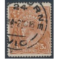 AUSTRALIA - 1915 5d chestnut KGV, single watermark, line perf., used – ACSC # 122A