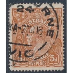 AUSTRALIA - 1915 5d chestnut KGV, single watermark, line perf., used – ACSC # 122A