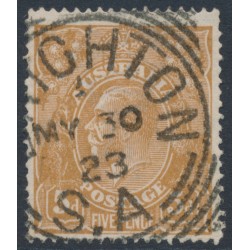 AUSTRALIA - 1917 5d orange-brown KGV, single watermark, comb perf., used – ACSC # 123C