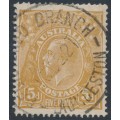 AUSTRALIA - 1917 5d yellow-brown KGV, single watermark, comb perf., used – ACSC # 123E