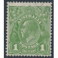 AUSTRALIA - 1931 1d pale green KGV, inverted CofA watermark, used – ACSC # 82Aa