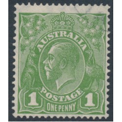 AUSTRALIA - 1931 1d pale green KGV, inverted CofA watermark, used – ACSC # 82Aa