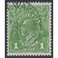AUSTRALIA - 1931 1d green KGV, inverted CofA watermark, used – ACSC # 82Ba