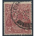 AUSTRALIA - 1927 2d red-brown KGV, SM watermark, p.14¼:14, perf. OS, used – ACSC # 98Aba