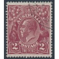 AUSTRALIA - 1927 2d red-brown KGV, SM watermark, p.14¼:14, CTO – ACSC # 98Aw