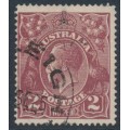 AUSTRALIA - 1924 2d brown KGV, single watermark, 'spot NW corner' [12L33], used – ACSC # 97A(12)g