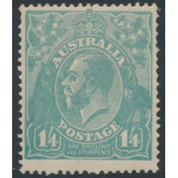 AUSTRALIA - 1920 1/4 deep greenish blue KGV, single watermark, MH – ACSC # 128C