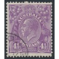 AUSTRALIA - 1930 4½d violet KGV, die II, SM wmk, perf. 13½:12½, CTO – ACSC # 121A 