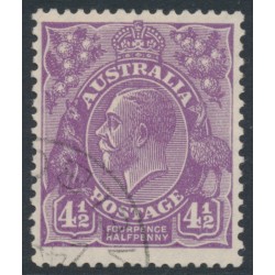 AUSTRALIA - 1930 4½d violet KGV, die II, SM wmk, perf. 13½:12½, CTO – ACSC # 121A 