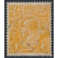 AUSTRALIA - 1920 4d orange KGV, 'line through FOUR PENCE' [2R12], used – ACSC # 110I(2)r