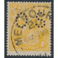 AUSTRALIA - 1917 4d pale orange-yellow KGV, perf. OS, used – ACSC # 110Eb