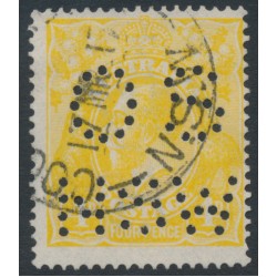 AUSTRALIA - 1916 4d lemon-yellow KGV, perf. OS NSW, used – ACSC # 110Cb