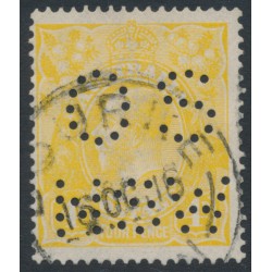 AUSTRALIA - 1916 4d pale lemon-yellow KGV, perf. OS NSW, used – ACSC # 110Cb