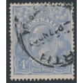 AUSTRALIA - 1922 4d blue KGV, ‘Kangaroo's tongue’ [1L57], used – ACSC # 112C(1)j