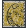 AUSTRALIA - 1933 4d deep olive KGV, CofA watermark, used – ACSC # 117D