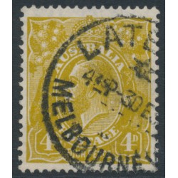 AUSTRALIA - 1933 4d deep olive KGV, CofA watermark, used – ACSC # 117D