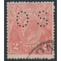 AUSTRALIA - 1922 2d pink [semi-surfaced paper] KGV, perf. OS, used – ACSC # 96Eb