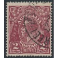 AUSTRALIA - 1927 2d deep red-brown KGV, SM watermark, p.14¼:14, used – ACSC # 98B