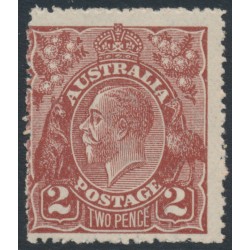 AUSTRALIA - 1924 2d brown KGV, single watermark, coarse mesh paper, MH – ACSC # 97Aaa