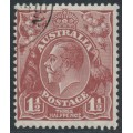 AUSTRALIA - 1930 1½d red-brown KGV, SM wmk, perf. 13½:12½, CTO – ACSC # 93w