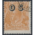 AUSTRALIA - 1932 5d brown KGV, CofA watermark, o/p OS, CTO – ACSC # 127A(OS)w