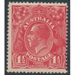 AUSTRALIA - 1924 1½d red KGV, no watermark, MNH – ACSC # 90A