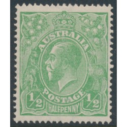 AUSTRALIA - 1918 ½d bluish green KGV, LM watermark, MNH – ACSC # 65A