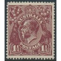 AUSTRALIA - 1919 1½d chocolate KGV, LM watermark, MNH – ACSC # 86C