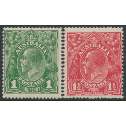 AUSTRALIA - 1924 1d green & 1½d red KGV, no watermark, MH – SG # 83-84