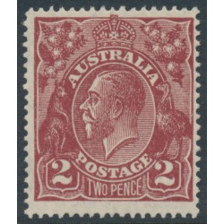 AUSTRALIA - 1927 2d red-brown KGV, SM watermark, p.14¼:14, MH – ACSC # 98A