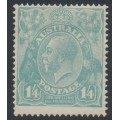 AUSTRALIA - 1920 1/4 pale turquoise-blue KGV, single watermark, MH – ACSC # 128A